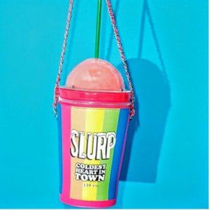 DOLLSKILL CURRENT MOOD SLURPY SLURP CROSSBODY PURSE KAWAII RAINBOW RETRO BAG